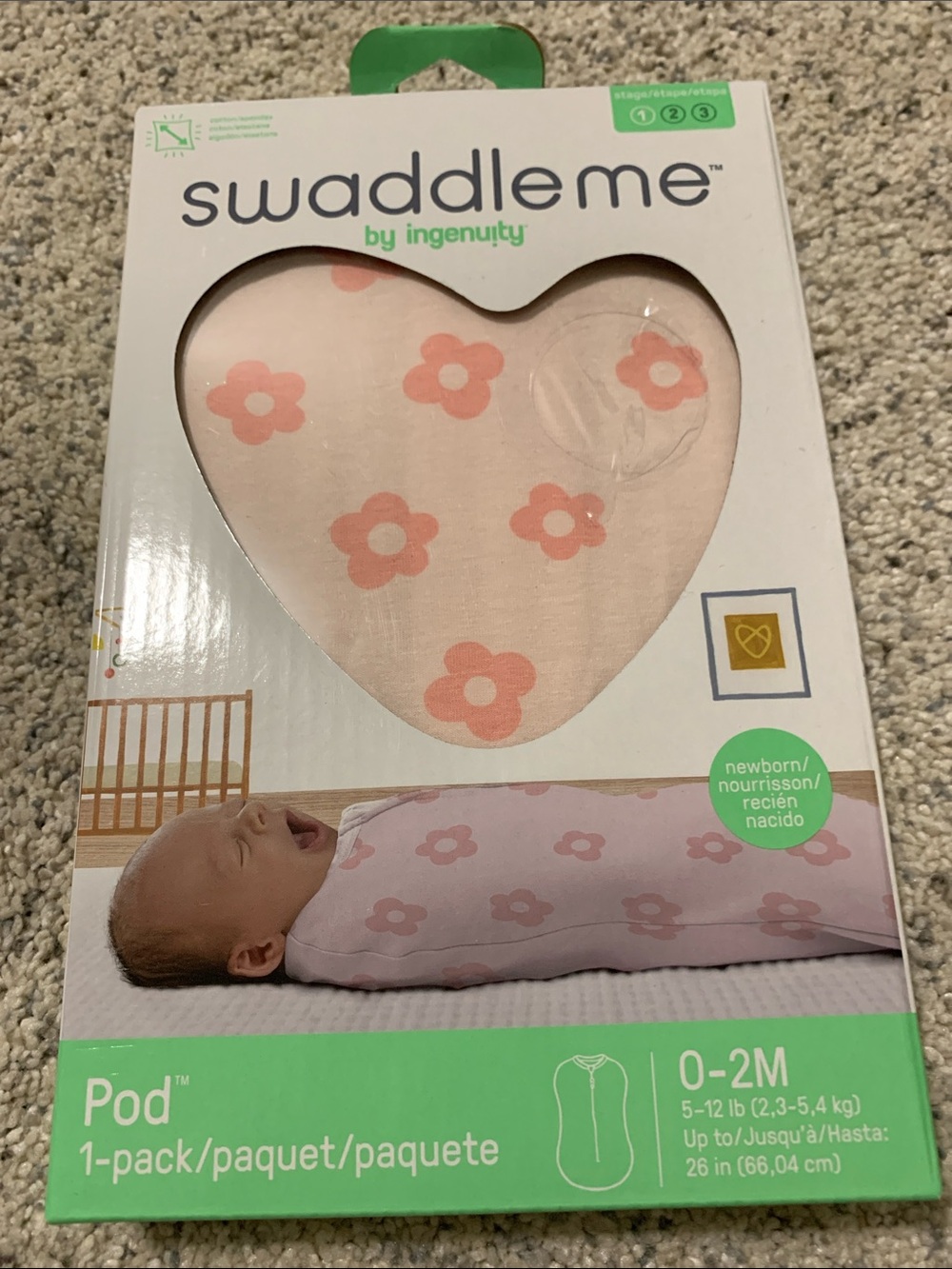 SwaddleMe Pod Newborn Pink Floral Swaddle